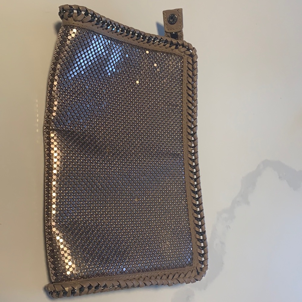 Bcbg rose gold clutch